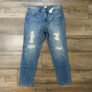 J. Crew Distressed Cropped Boyfriend Jeans